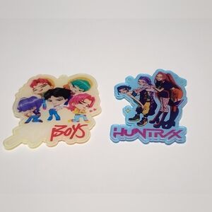 Acrylic Flatback Saj Boy K Po Dem‎ Hunt 4 pc Keychain Bag Clip Badge